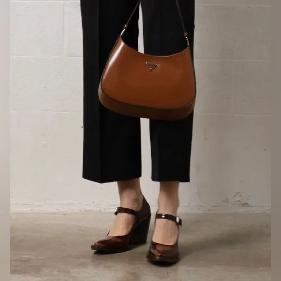 PRADA Marie-Jane brown leather pumps - Picture 15 of 16